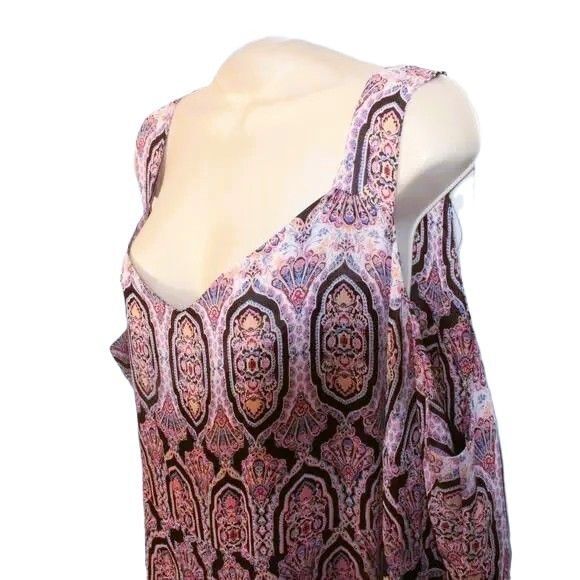 Catherines Womens Plus Midi Asymmetrical Sleeveless Floral Chiffon Dress Size 3X - Picture 5 of 13